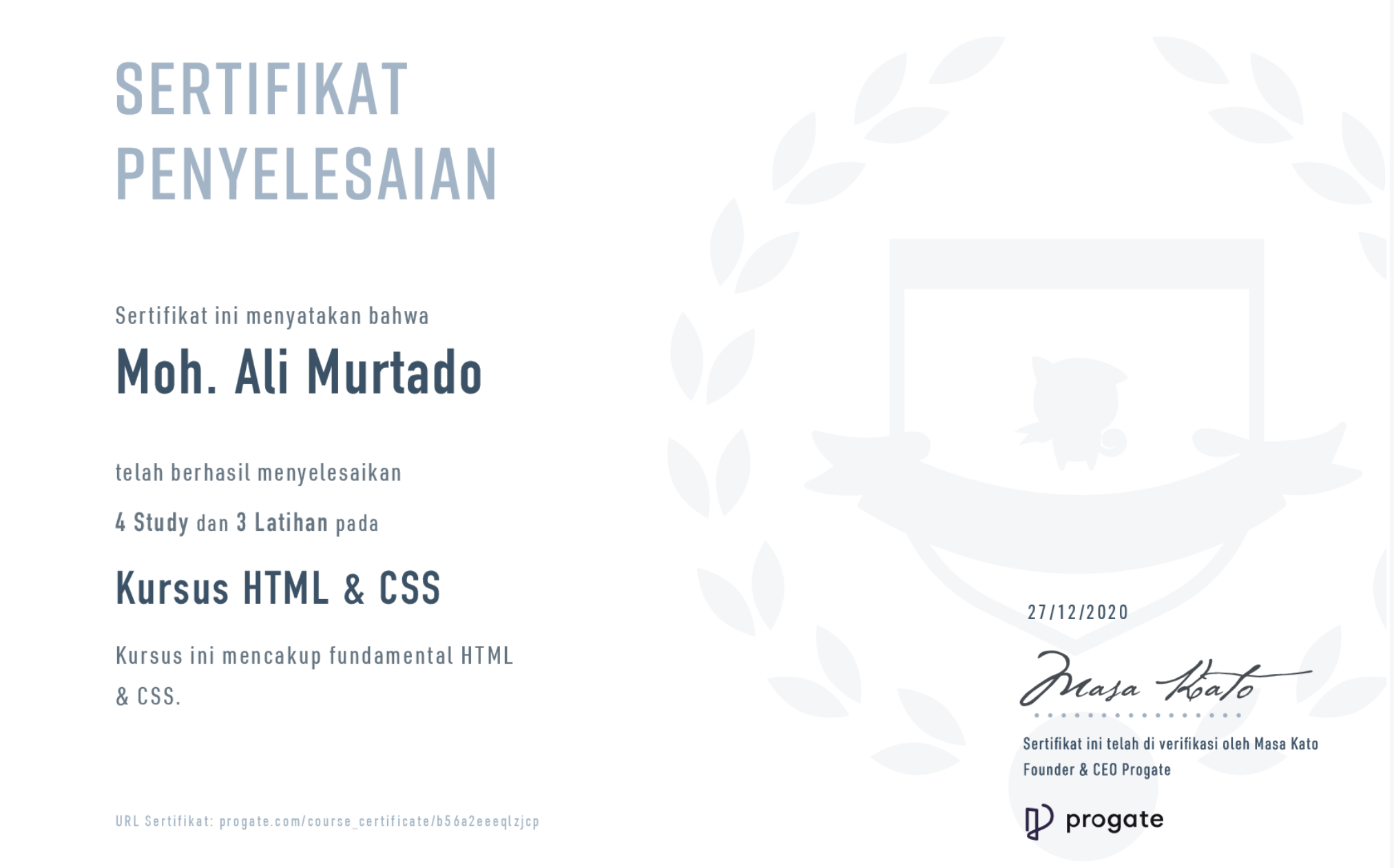 HTML & CSS Certification